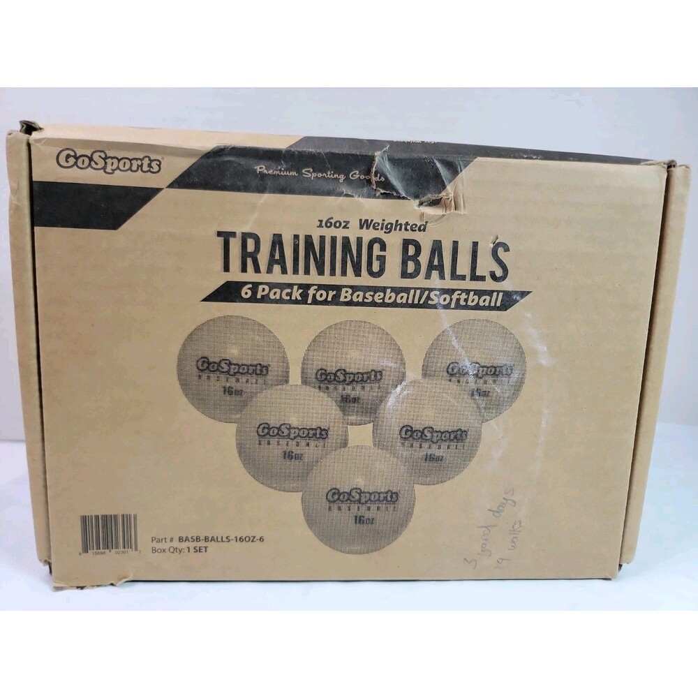 GoSports 16 oz Weighted Training Baseballs 6 Pack Green Hitting Pitching Balls